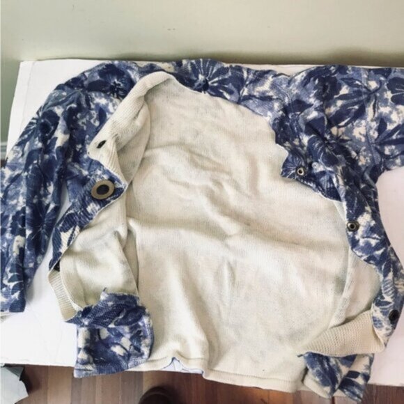 Coldwater Creek Cotton Floral Print Wood Button Cardigan Sweater Top Cottagecore - Picture 9 of 16